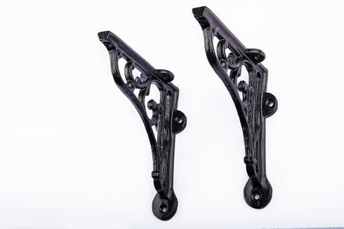 Pair of Victorian Scroll Shelf Brackets 5 Inch Antique Black